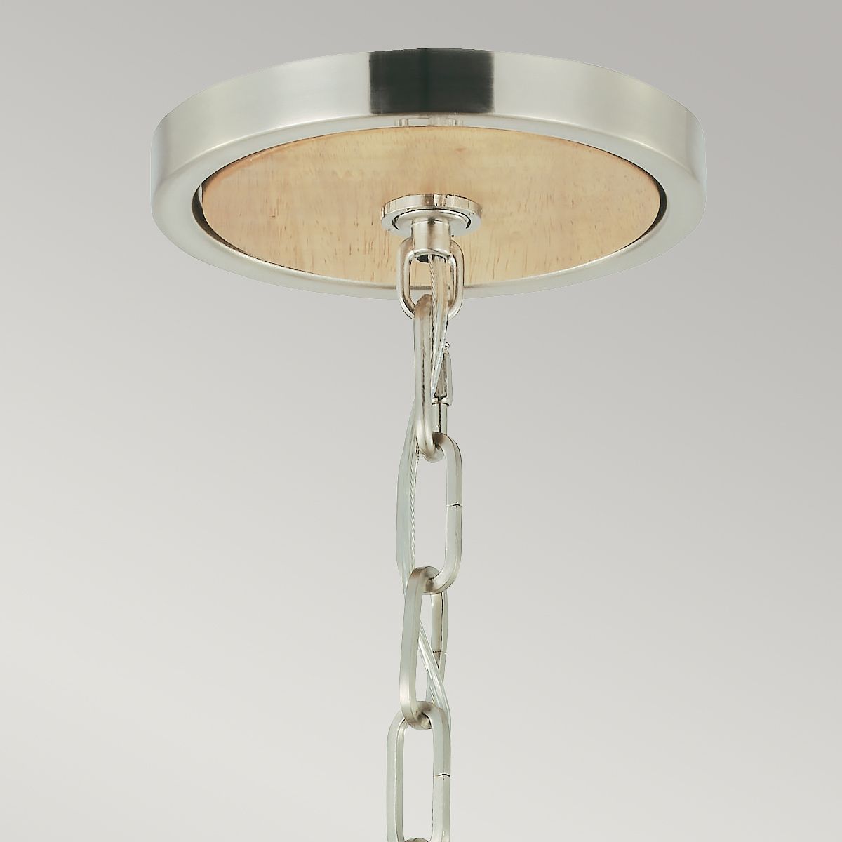 Allier Light Large Pendant in Light Wood/Brushed Steel