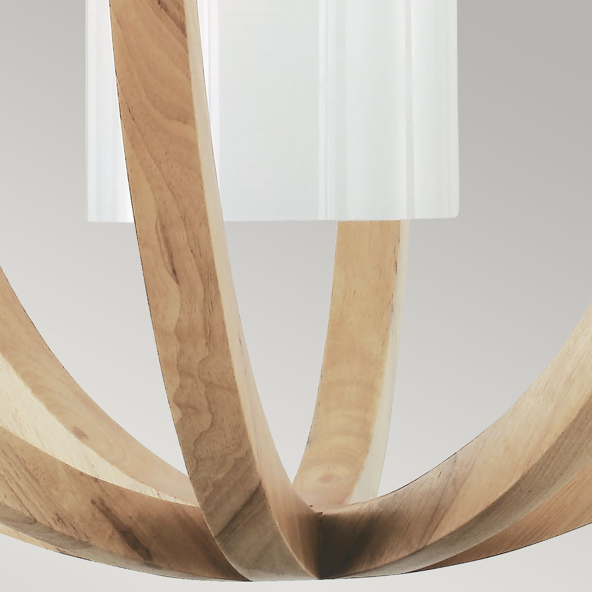 Allier Light Large Pendant in Light Wood/Brushed Steel