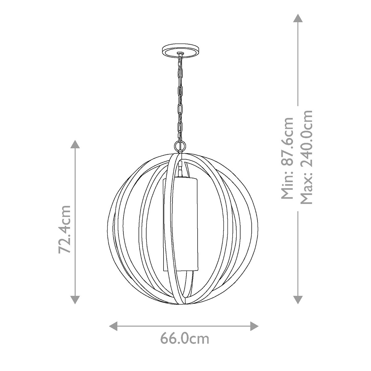 Allier Light Large Pendant in Light Wood/Brushed Steel