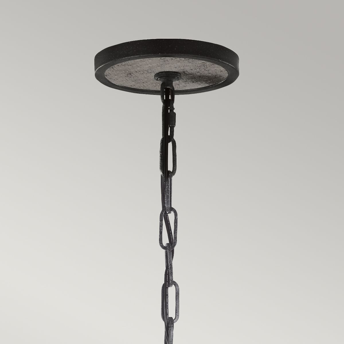 Allier Light Mini Pendant in Weathered Oak Wood and Antique Forged Iron