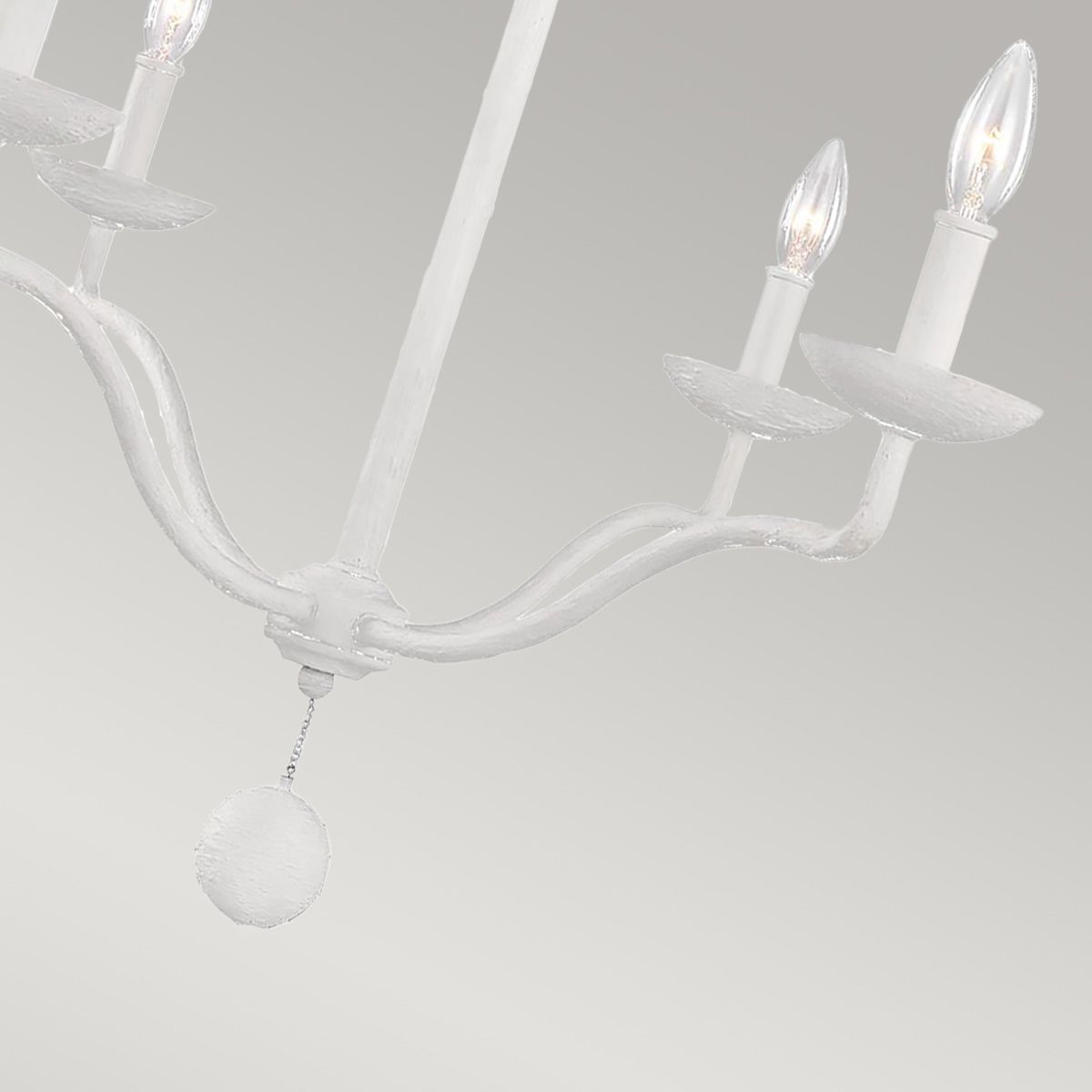 Annie In Light Chandelier In Textured Plaster White