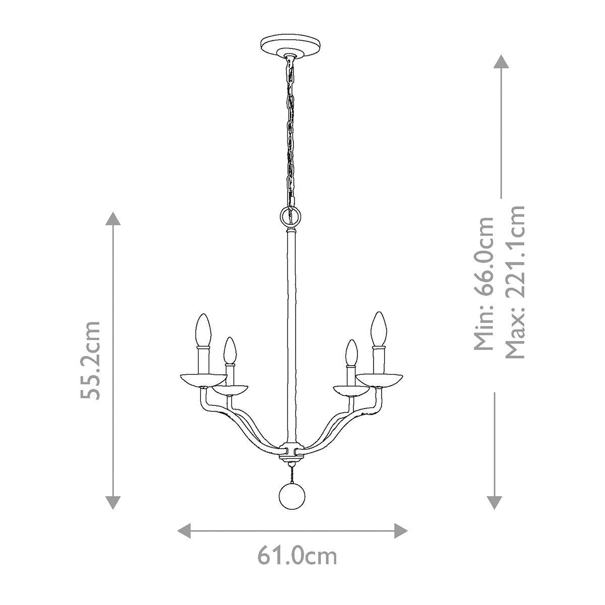 Annie In Light Chandelier In Textured Plaster White