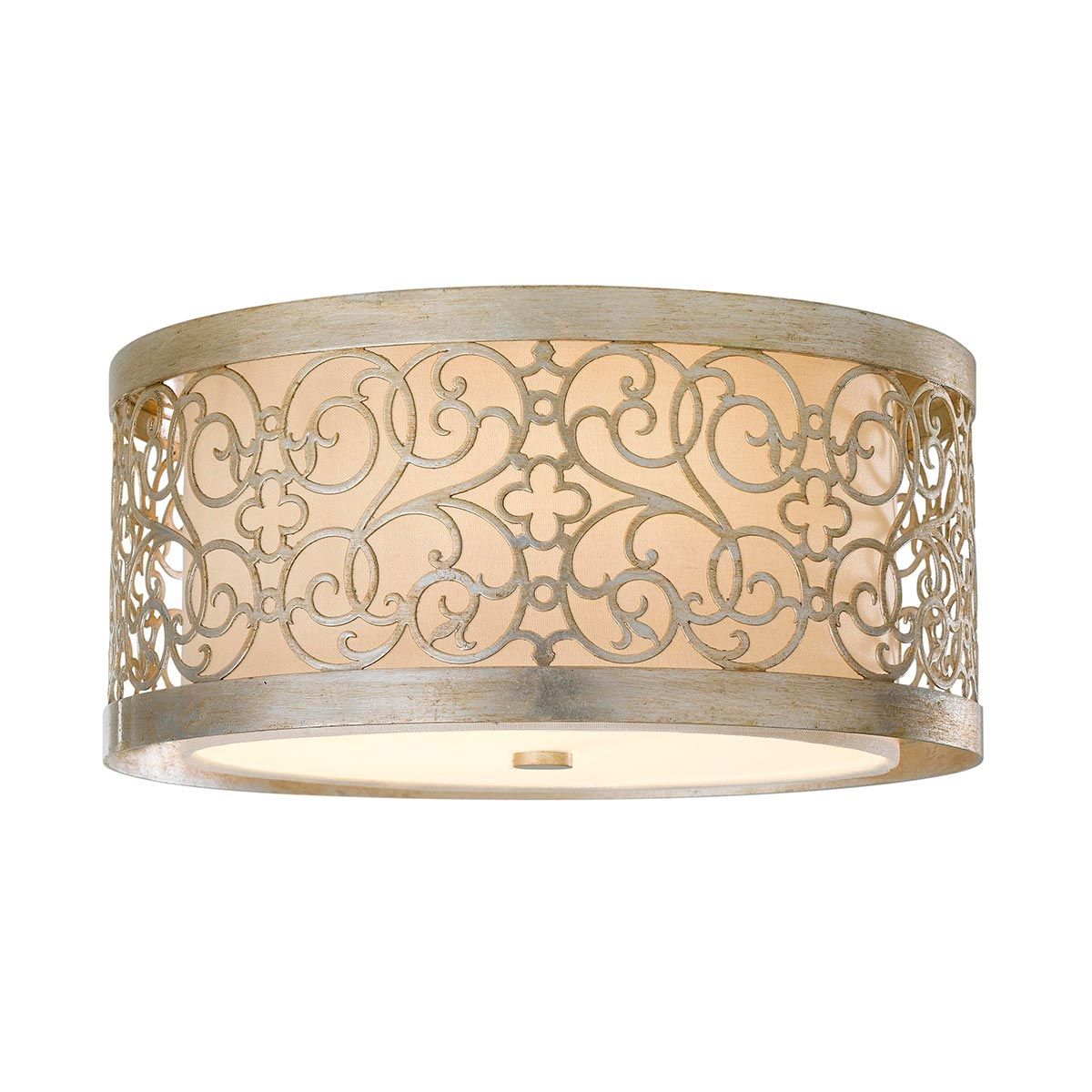 Arabesque Light Flush Light in Silver Leaf Patina
