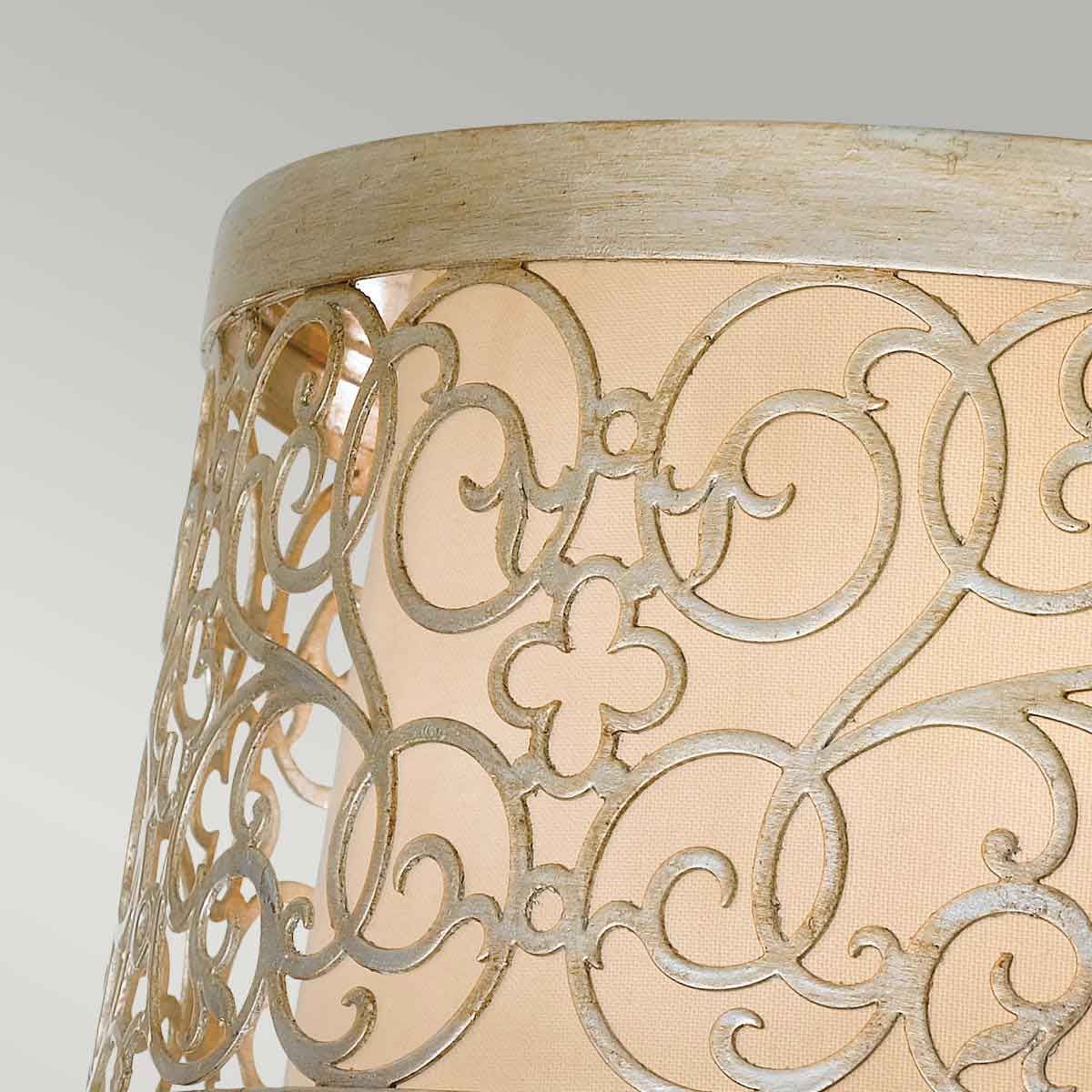 Arabesque Light Flush Light in Silver Leaf Patina