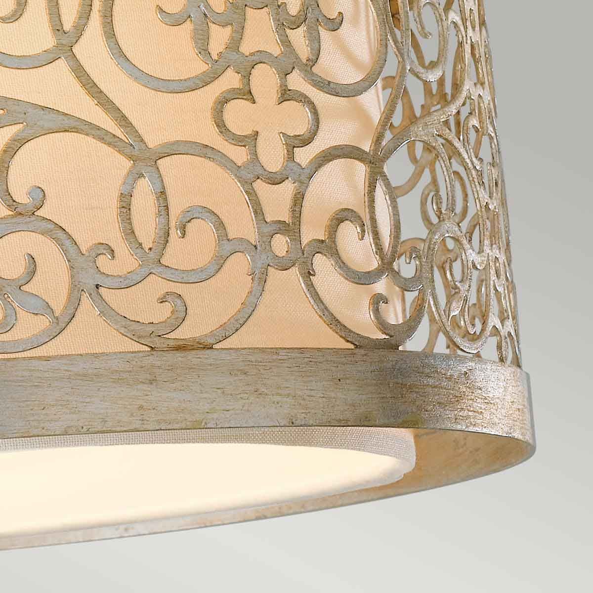 Arabesque Light Flush Light in Silver Leaf Patina