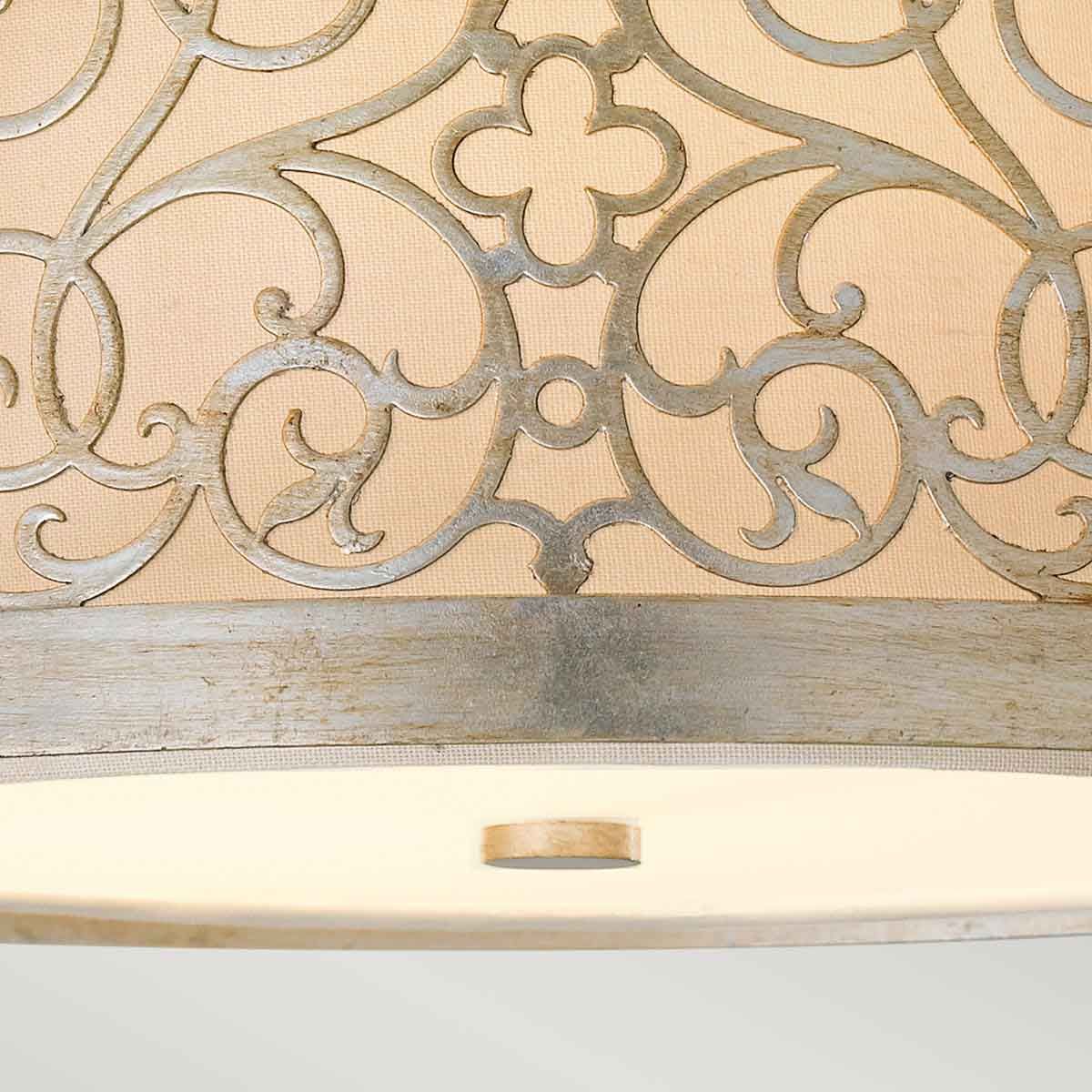 Arabesque Light Flush Light in Silver Leaf Patina