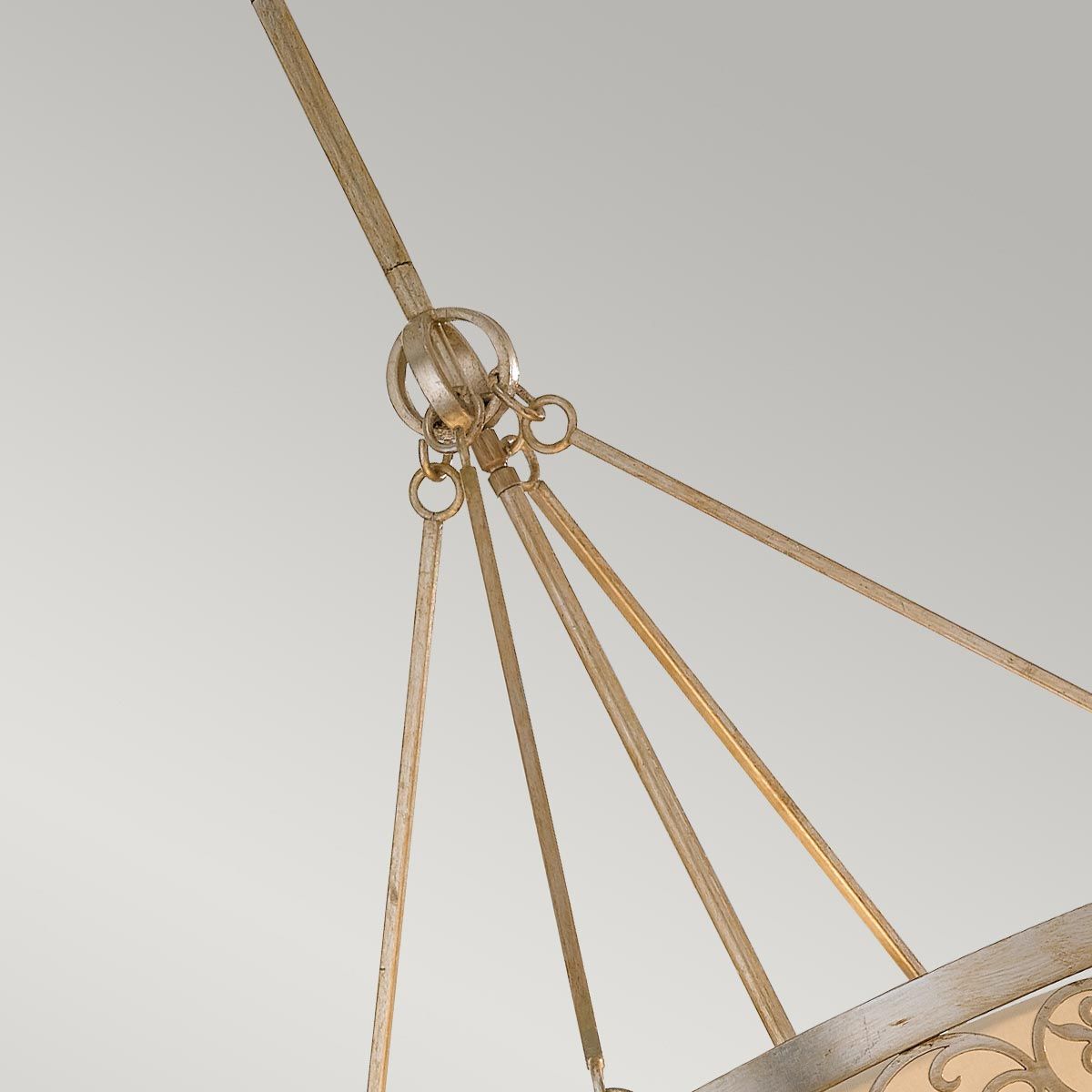Arabesque Light Chandelier in Silver Leaf Patina