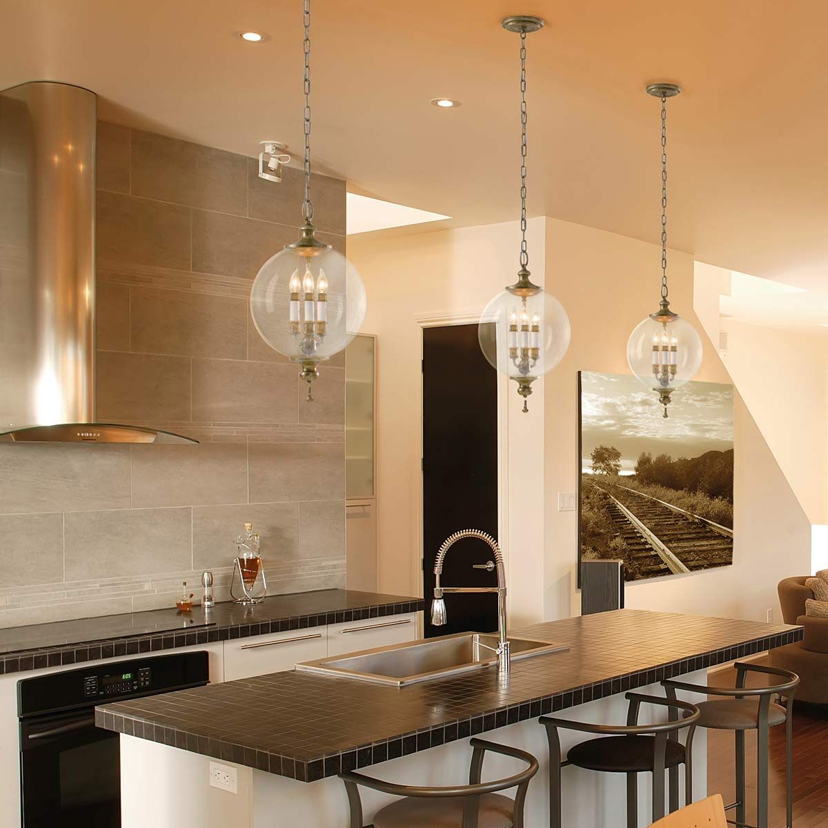 Argento Light Pendant Light in Oxidized Silver Leaf