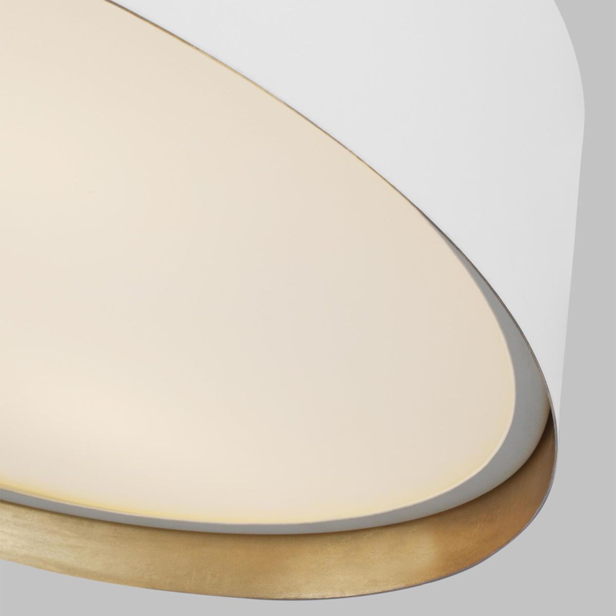 Asher Light Flush Light in Matte White & Gold