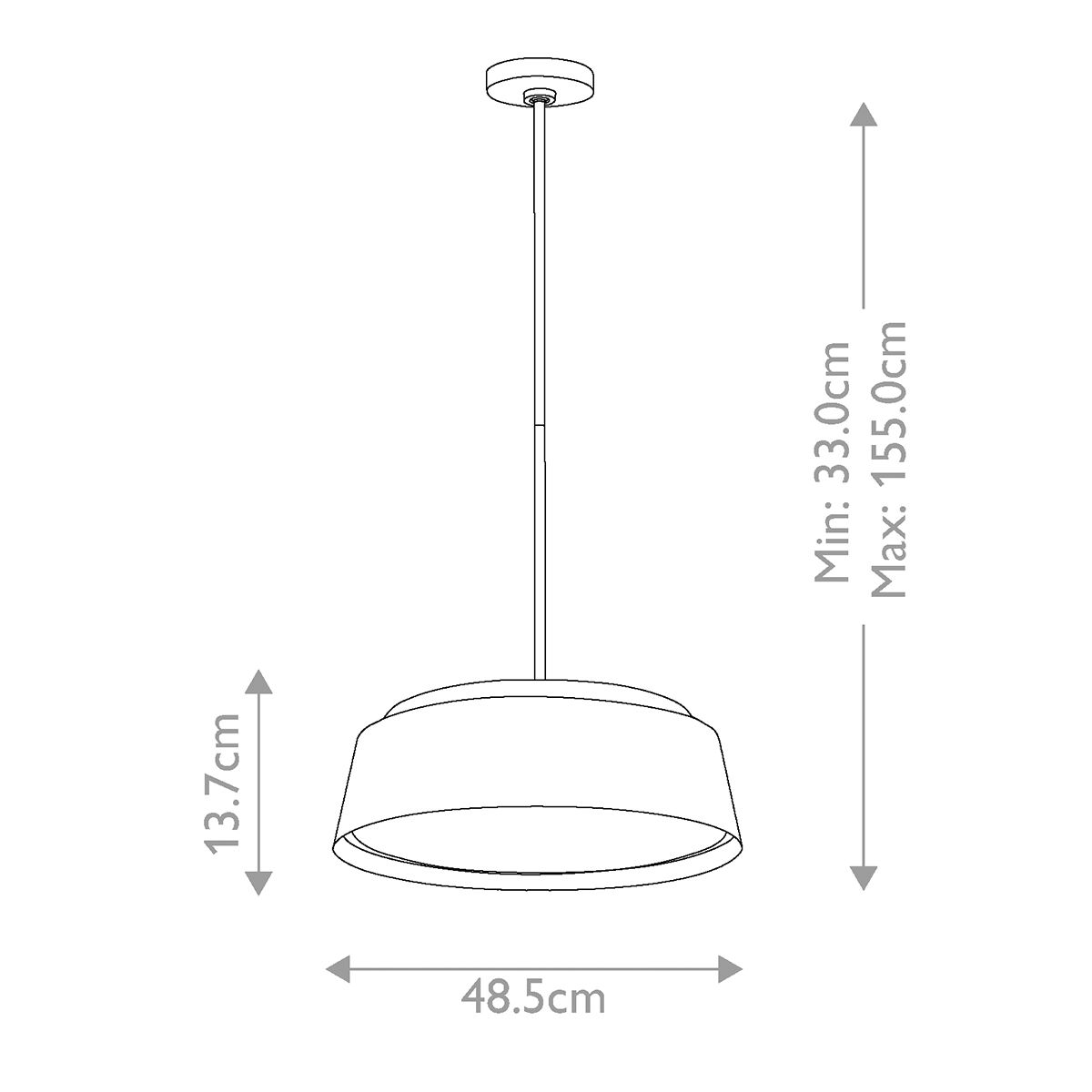 Asher Light Pendant in Matte White & Gold