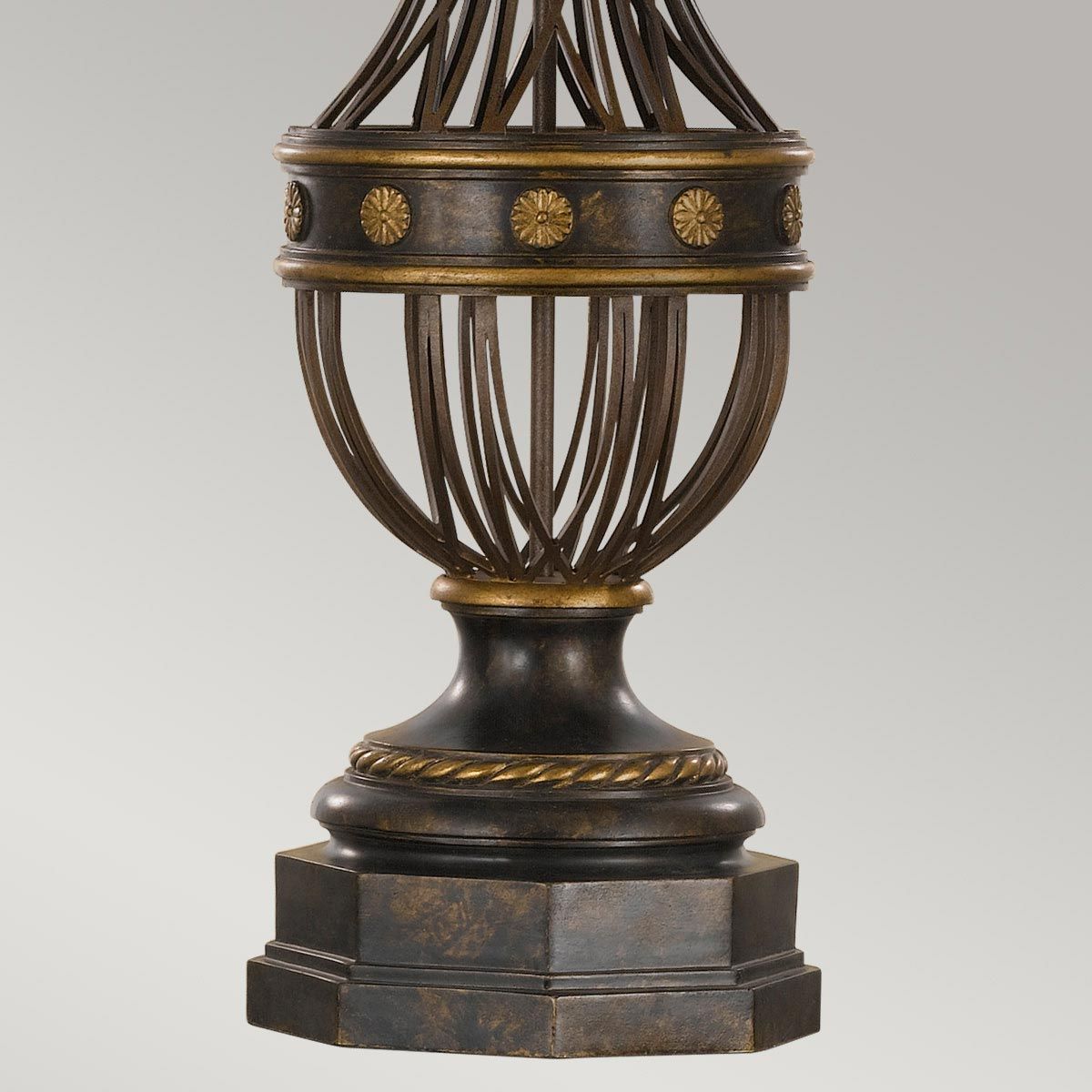 Augustine In Light Table Lamp Antique Brown with Ivory Shade