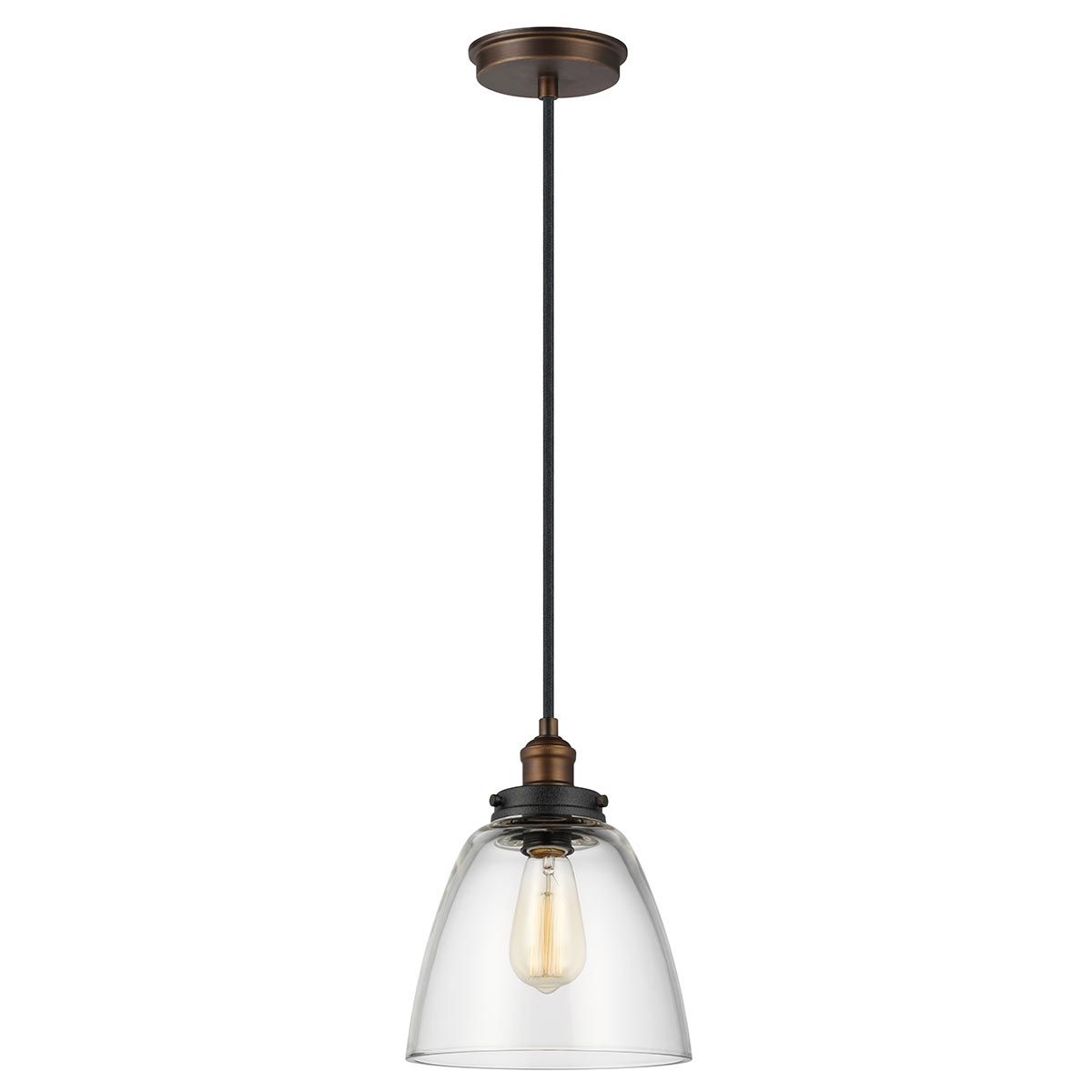 Baskin Light Pendant in Painted Aged Brass and Dark Weathered Zinc