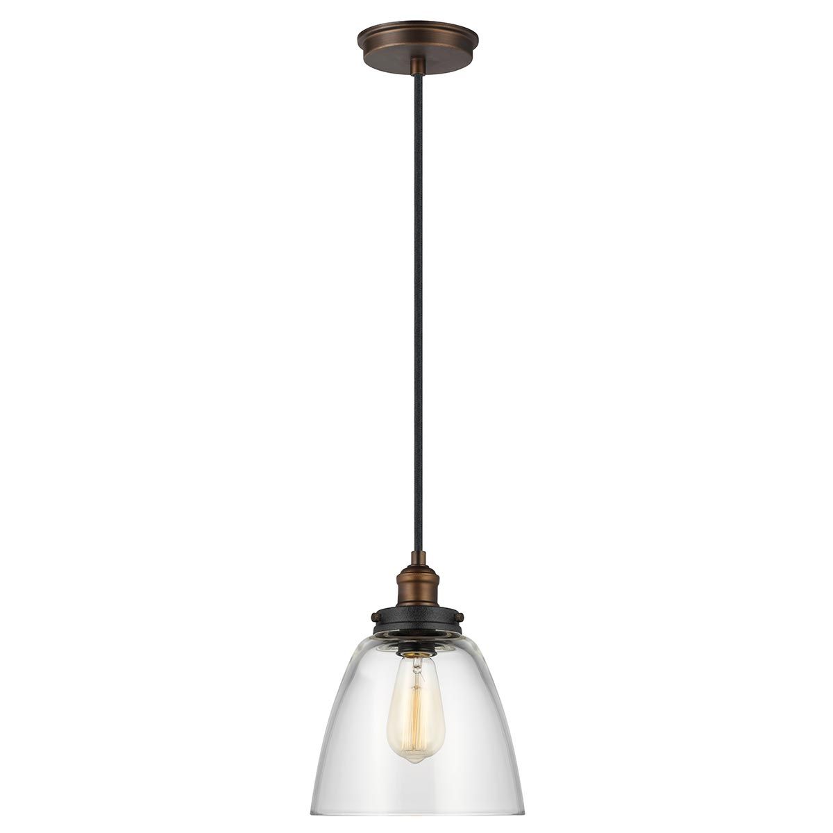 Baskin Light Pendant in Painted Aged Brass and Dark Weathered Zinc