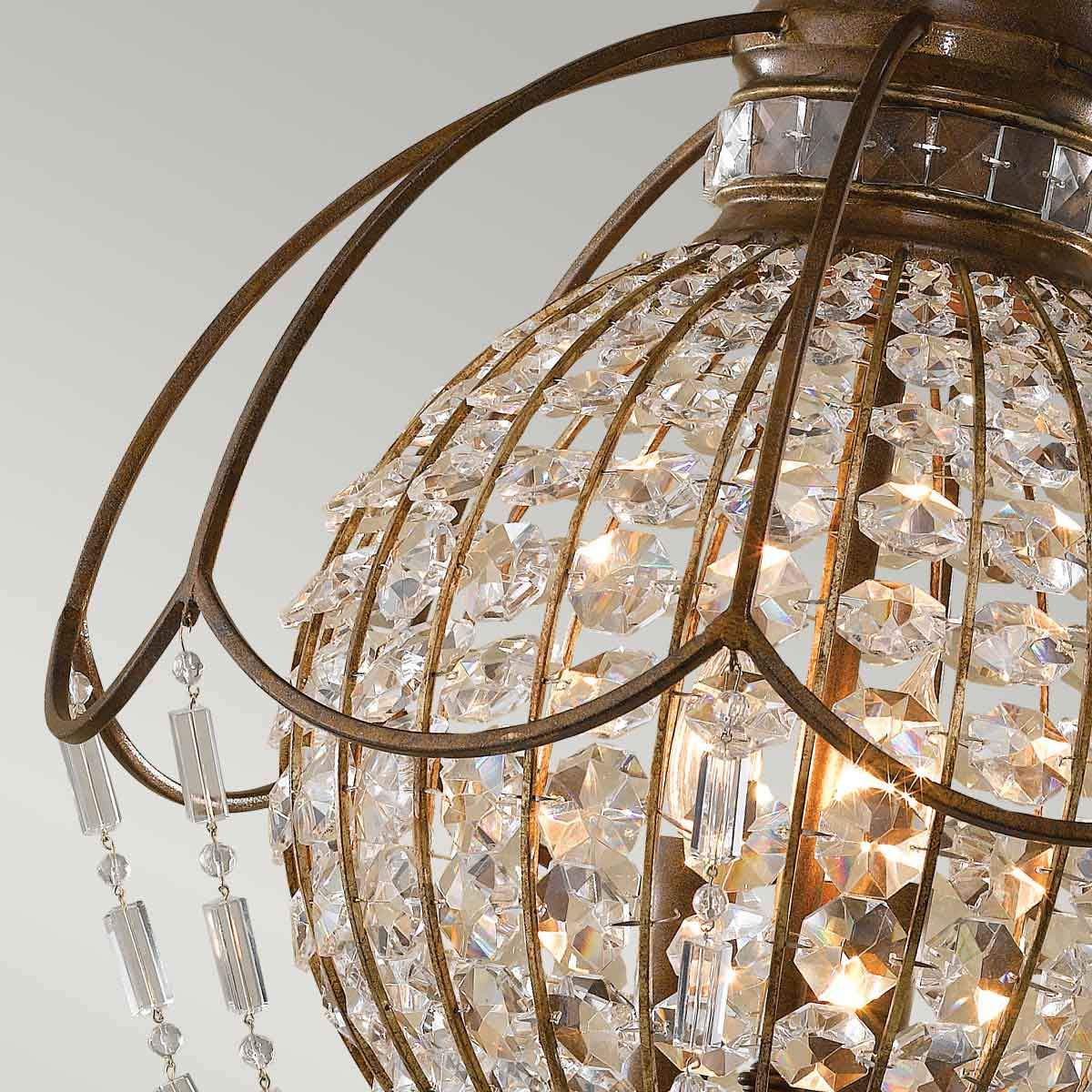 Bellini Light Chandelier in Oxidized Bronze/British Bronze