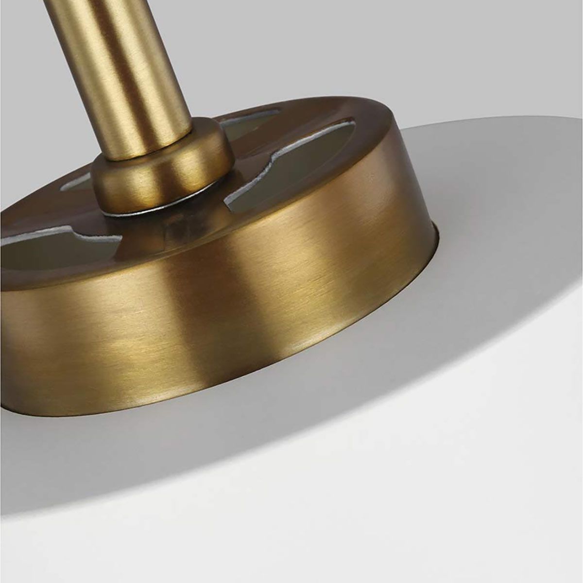 Carter Light Pendant in Matte White with Brass Accents