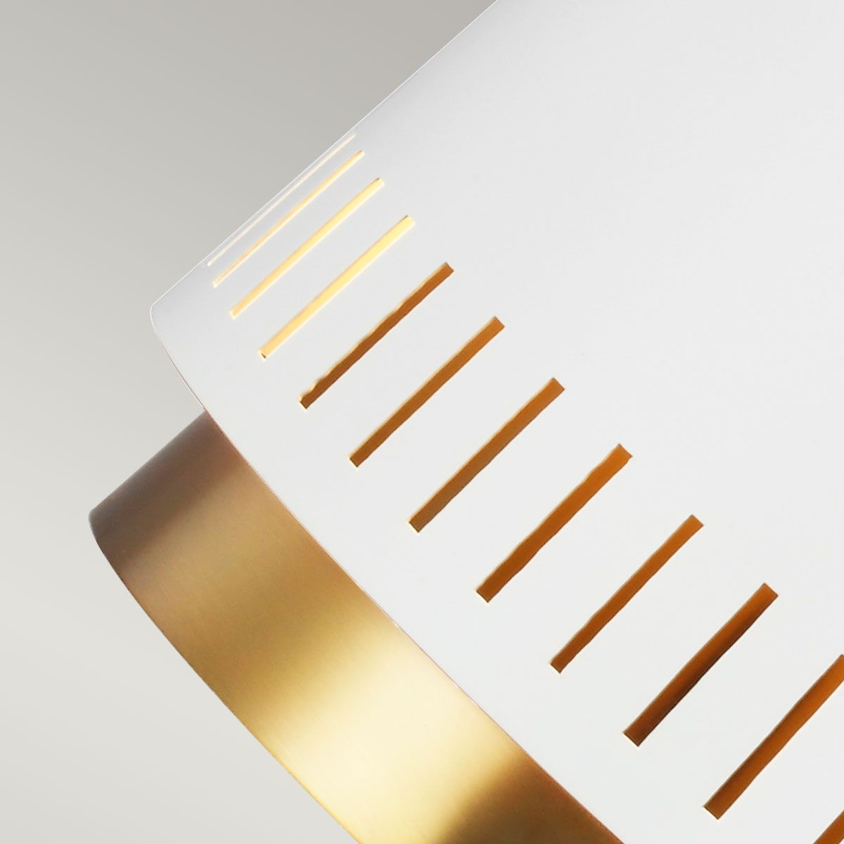 Carter Light Pendant in Matte White with Brass Accents