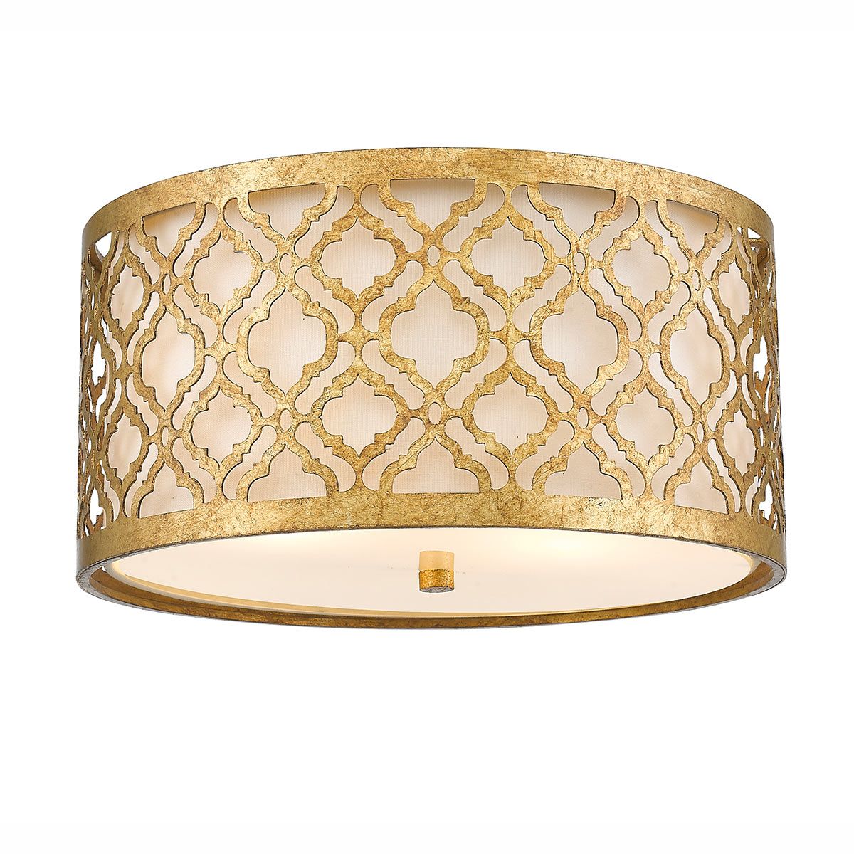 Arabella Light Flush in Distressed Gold, Ivory Shade