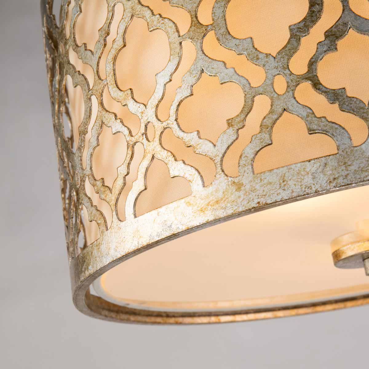 Arabella Light Flush in Distressed Gold, Ivory Shade