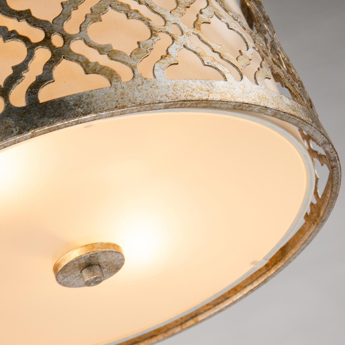 Arabella Light Flush in Distressed Gold, Ivory Shade