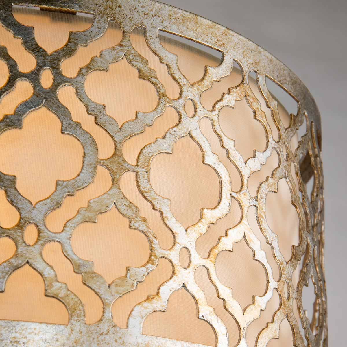 Arabella Light Flush in Distressed Gold, Ivory Shade