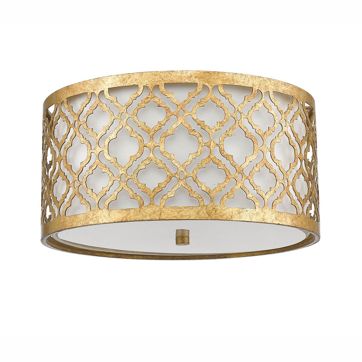 Arabella Light Flush in Distressed Gold, Ivory Shade