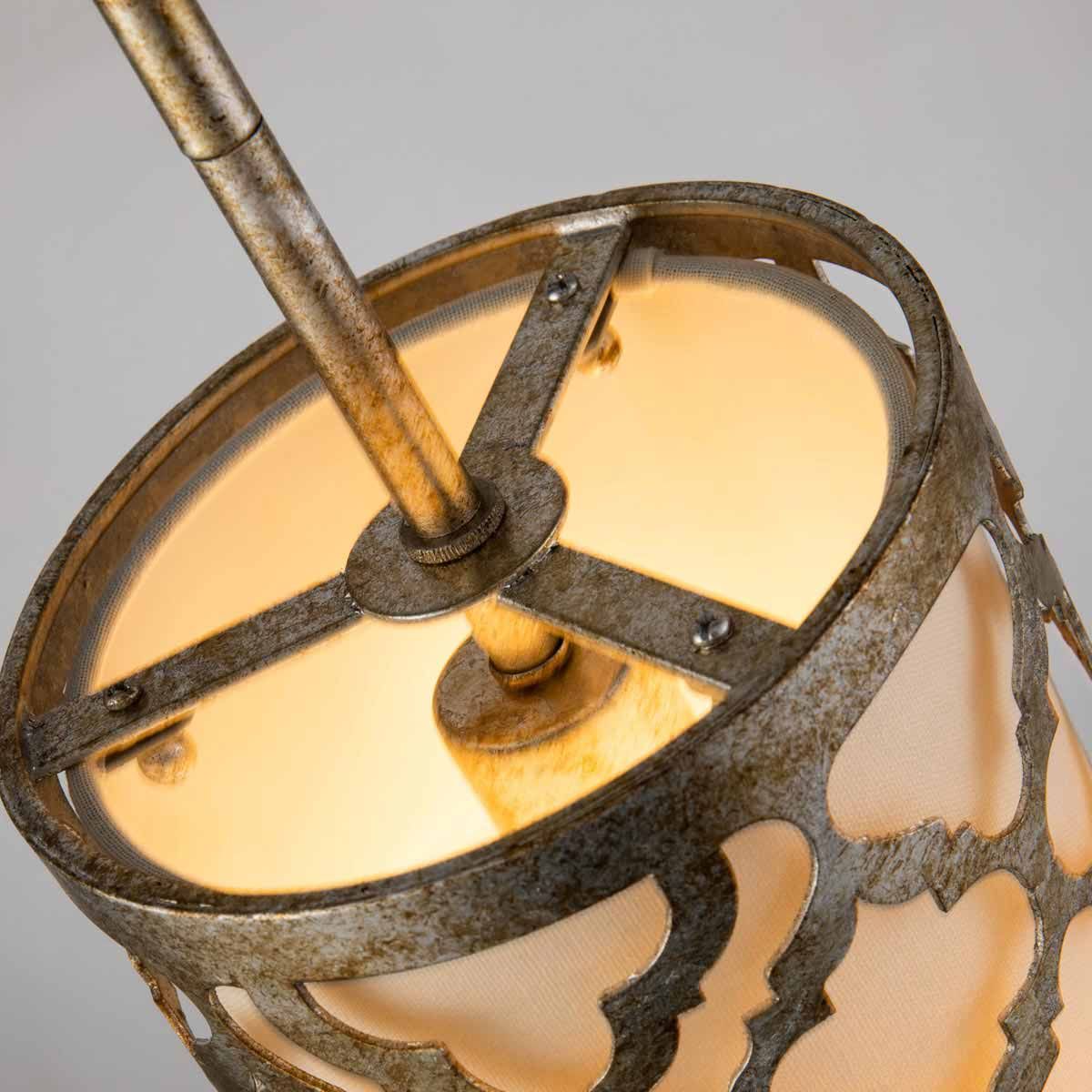 Arabella Light Duo Mount Mini Pendant in Distressed Gold, Ivory Shade