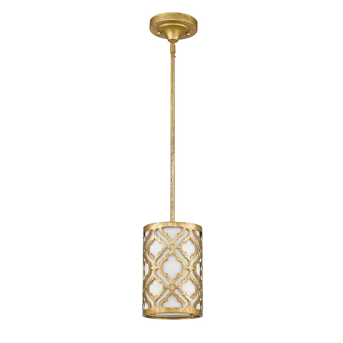 Arabella Light Duo Mount Mini Pendant in Distressed Gold, Ivory Shade