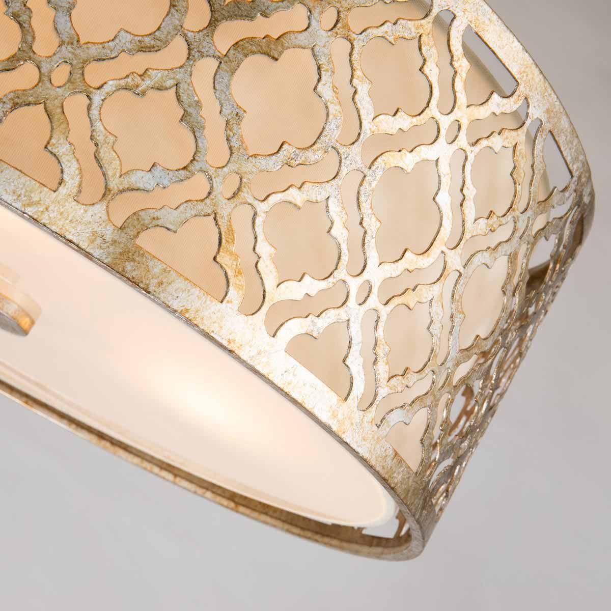 Arabella Light Duo Mount Large Pendant in Distressed Gold, Ivory Shade