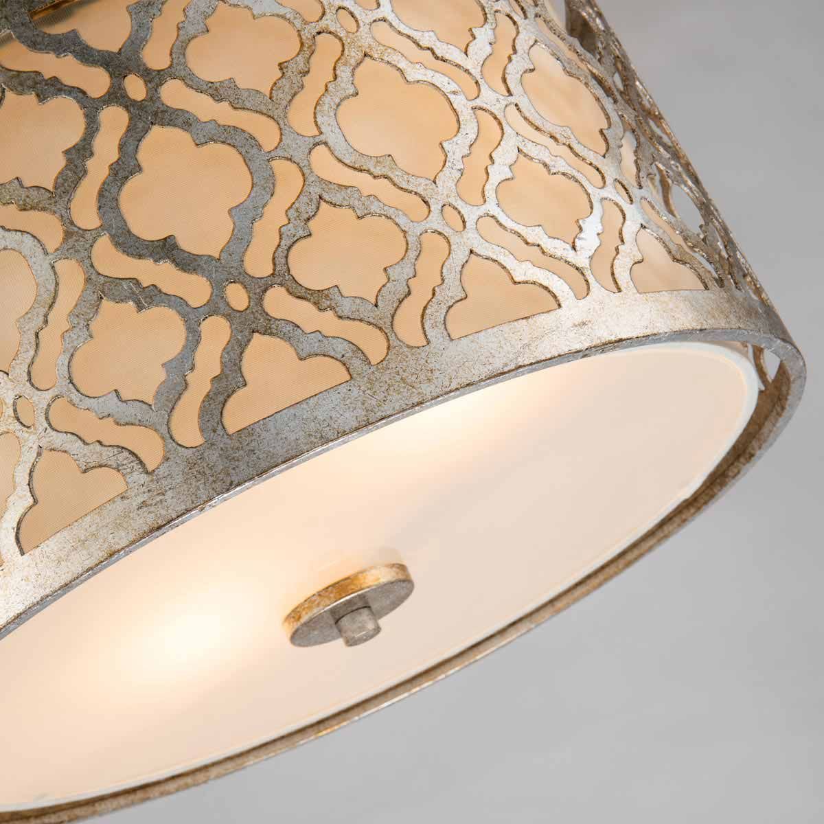Arabella Light Duo Mount Medium Pendant in Distressed Gold, Ivory Shade