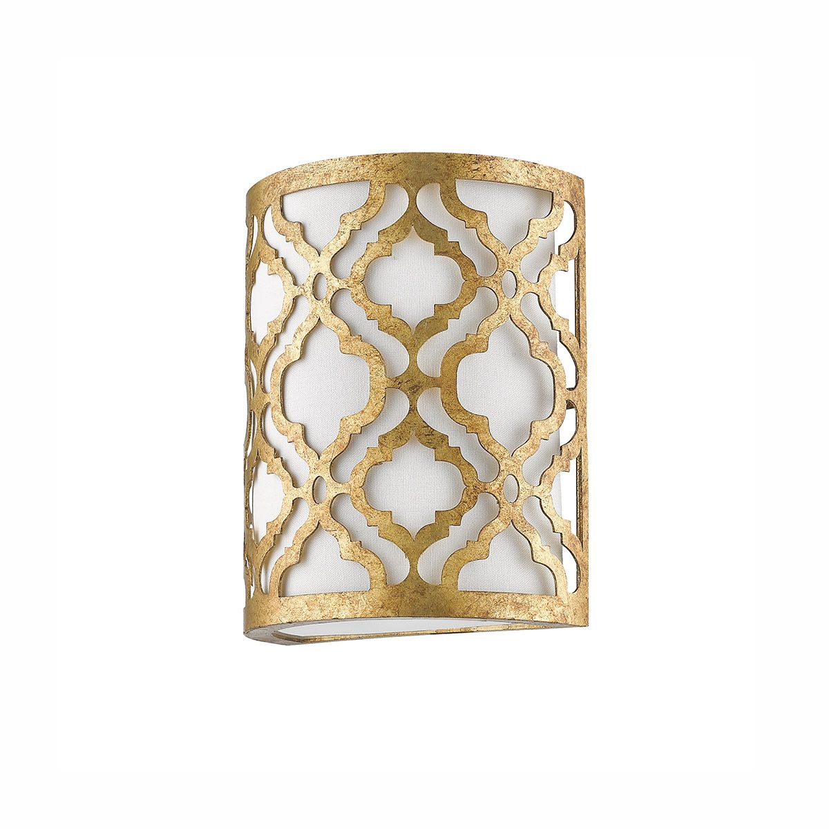 Arabella Light Wall Light in Distressed Gold, Ivory Shade