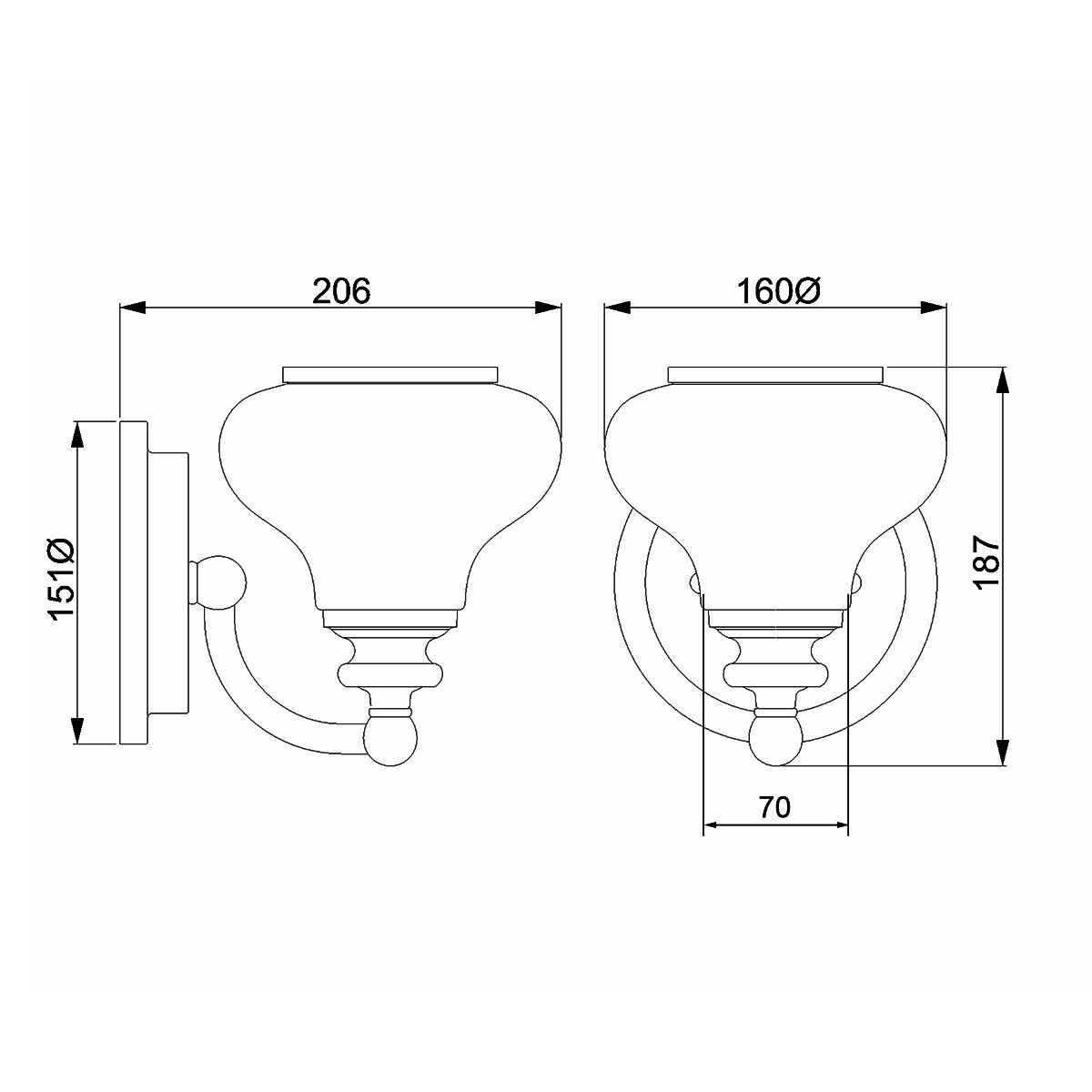 Ainsley Light Wall Light in Polished Chrome