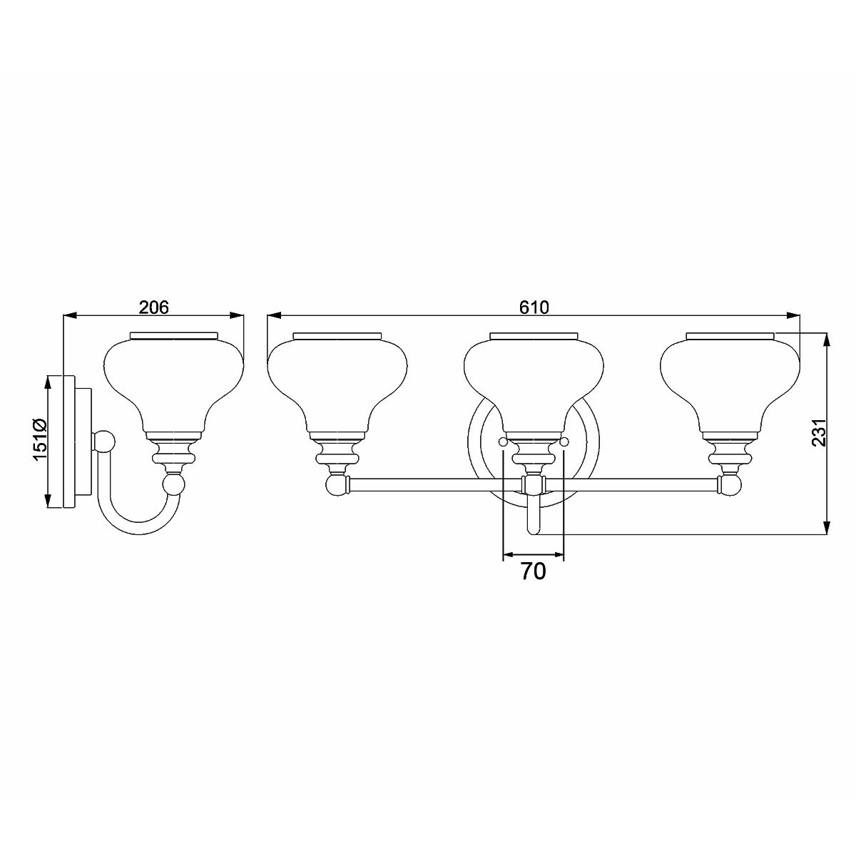 Ainsley Light Wall Light in Polished Chrome