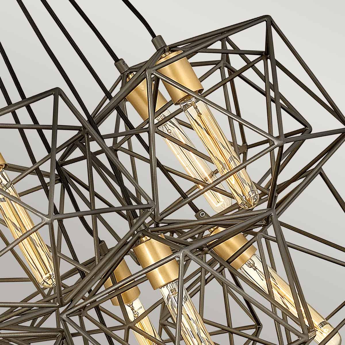 Astrid Light Pendant Cluster in Matte Bronze and Deluxe Gold