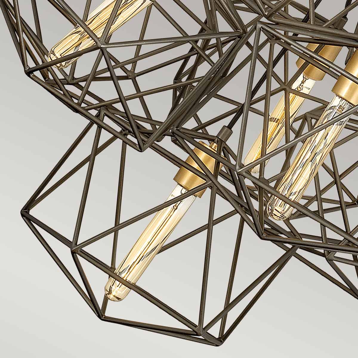 Astrid Light Pendant Cluster in Matte Bronze and Deluxe Gold