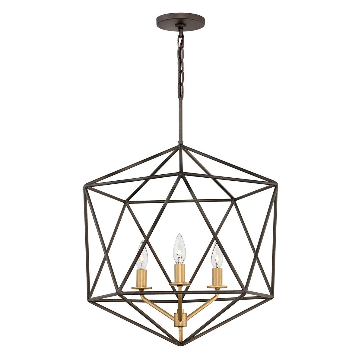 Astrid Light Pendant Chandelier in Matte Bronze and Deluxe Gold
