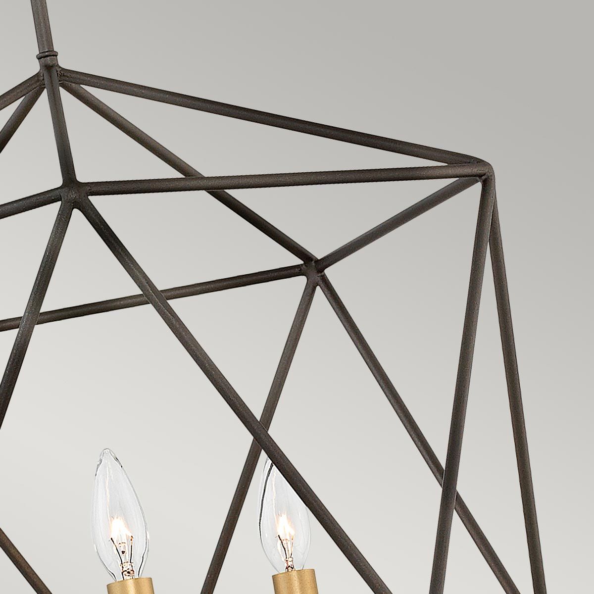 Astrid Light Pendant Chandelier in Matte Bronze and Deluxe Gold