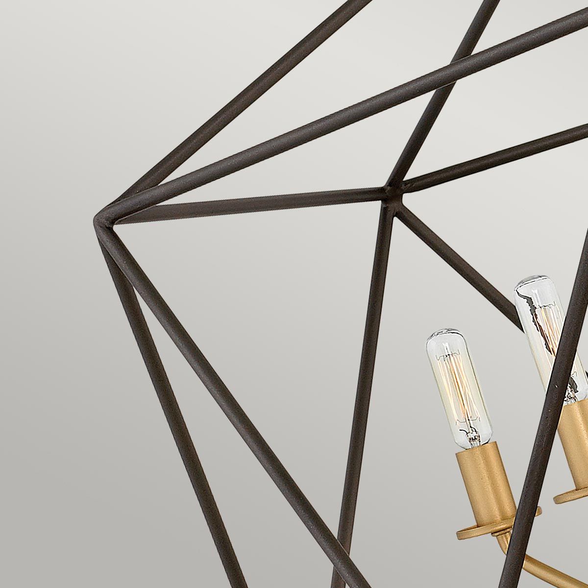Astrid Light Pendant Chandelier in Matte Bronze and Deluxe Gold