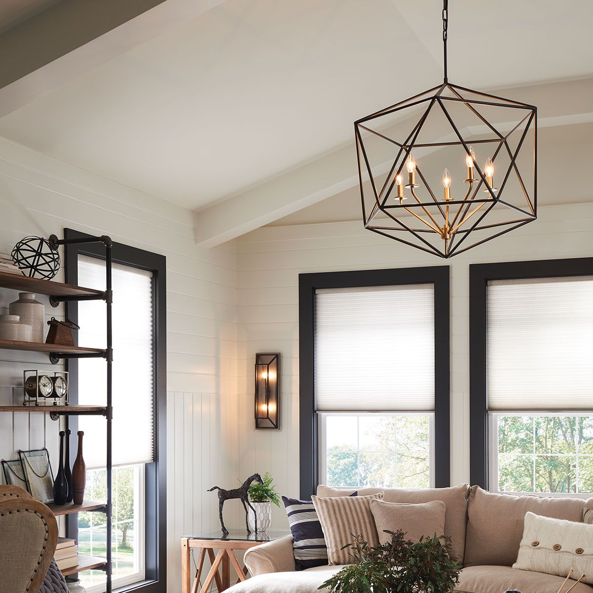 Astrid Light Pendant Chandelier in Matte Bronze and Deluxe Gold