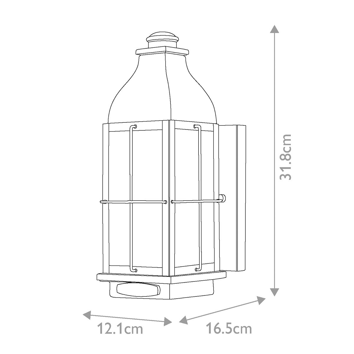 Bingham in Light Small Wall Lantern in Sienna