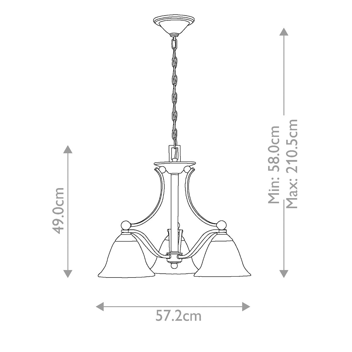 Bolla Light Chandelier in Brushed Nickel