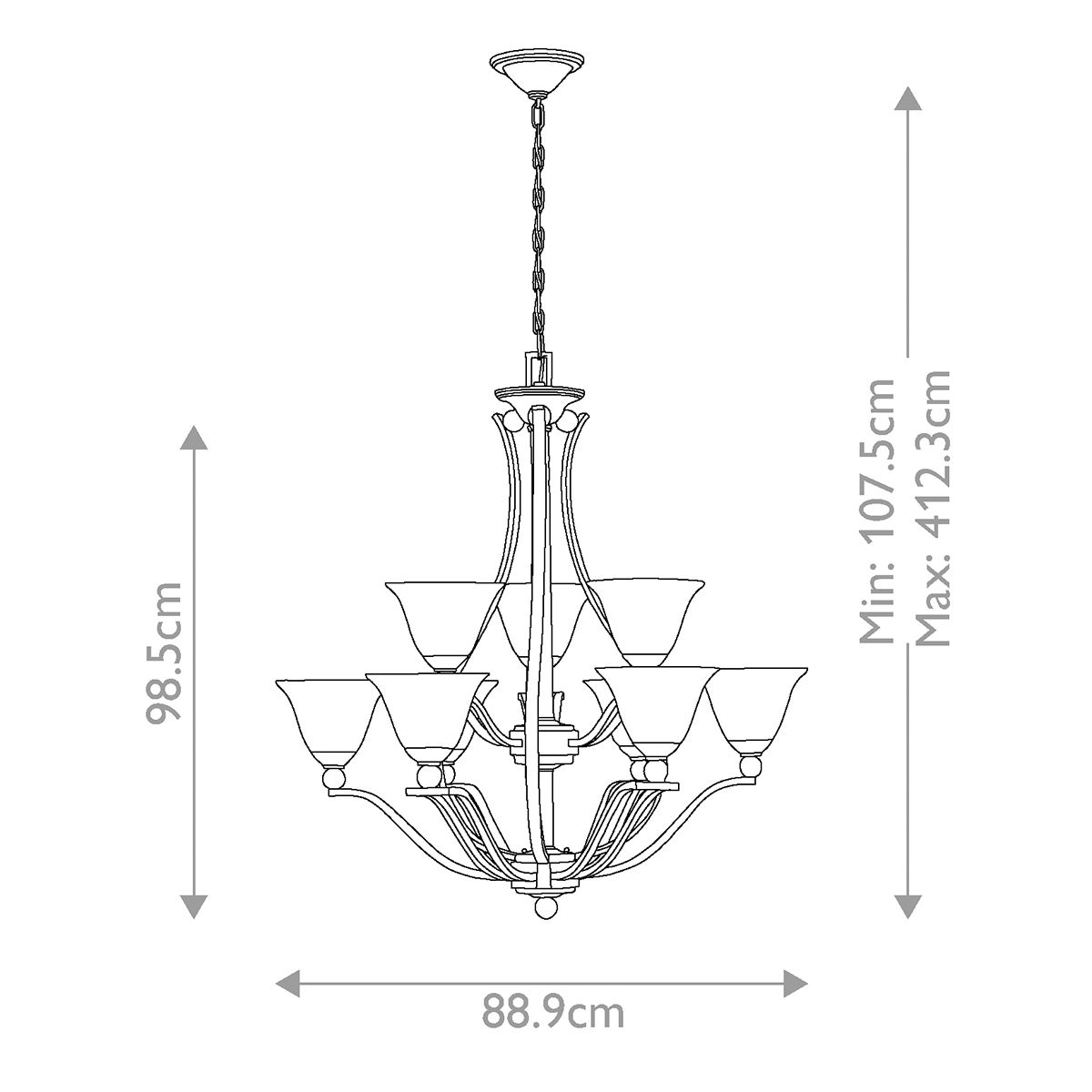Bolla Light Chandelier in Brushed Nickel