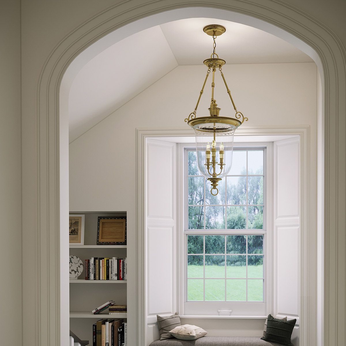 Cambridge Light Large Pendant in Burnished Brass
