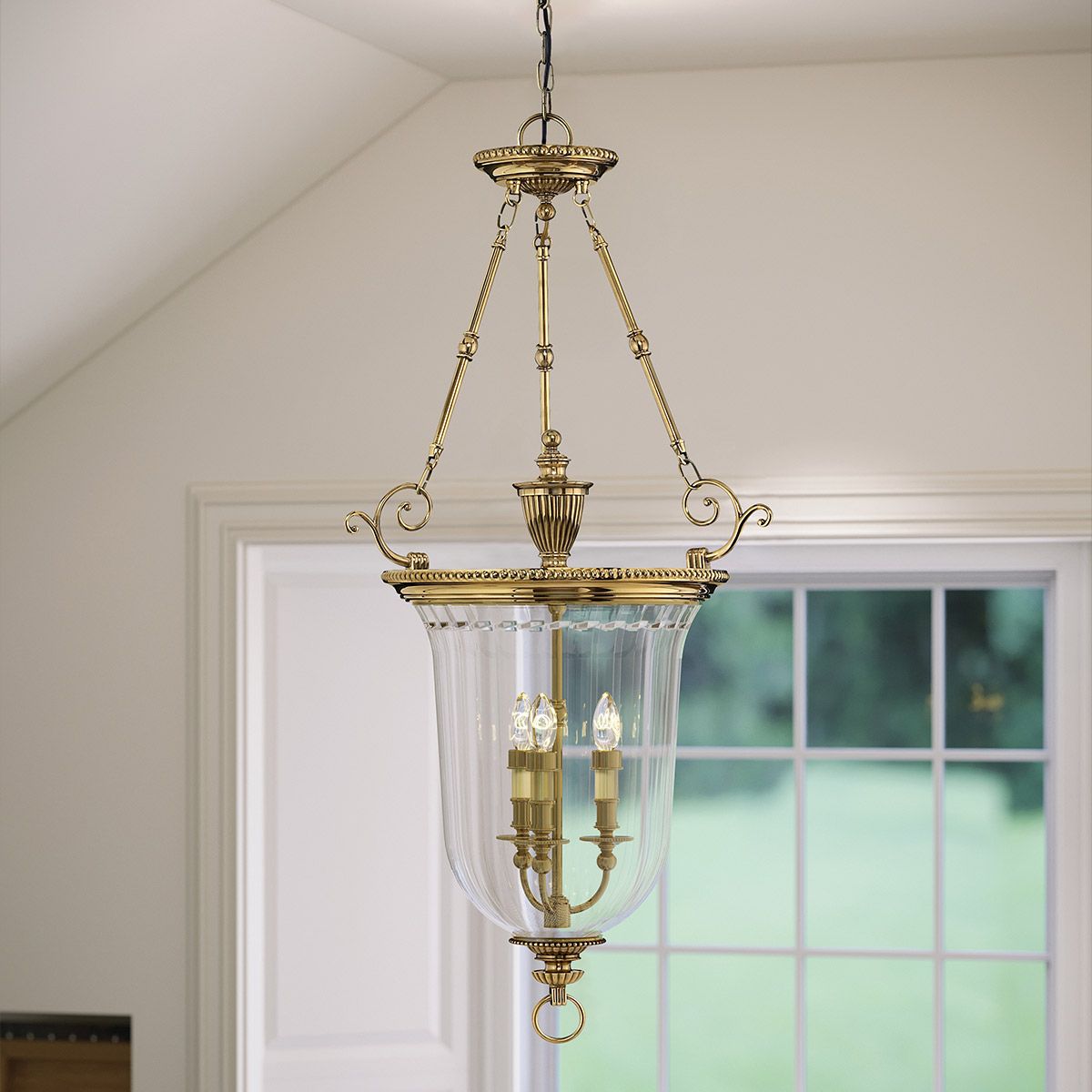 Cambridge Light Large Pendant in Burnished Brass