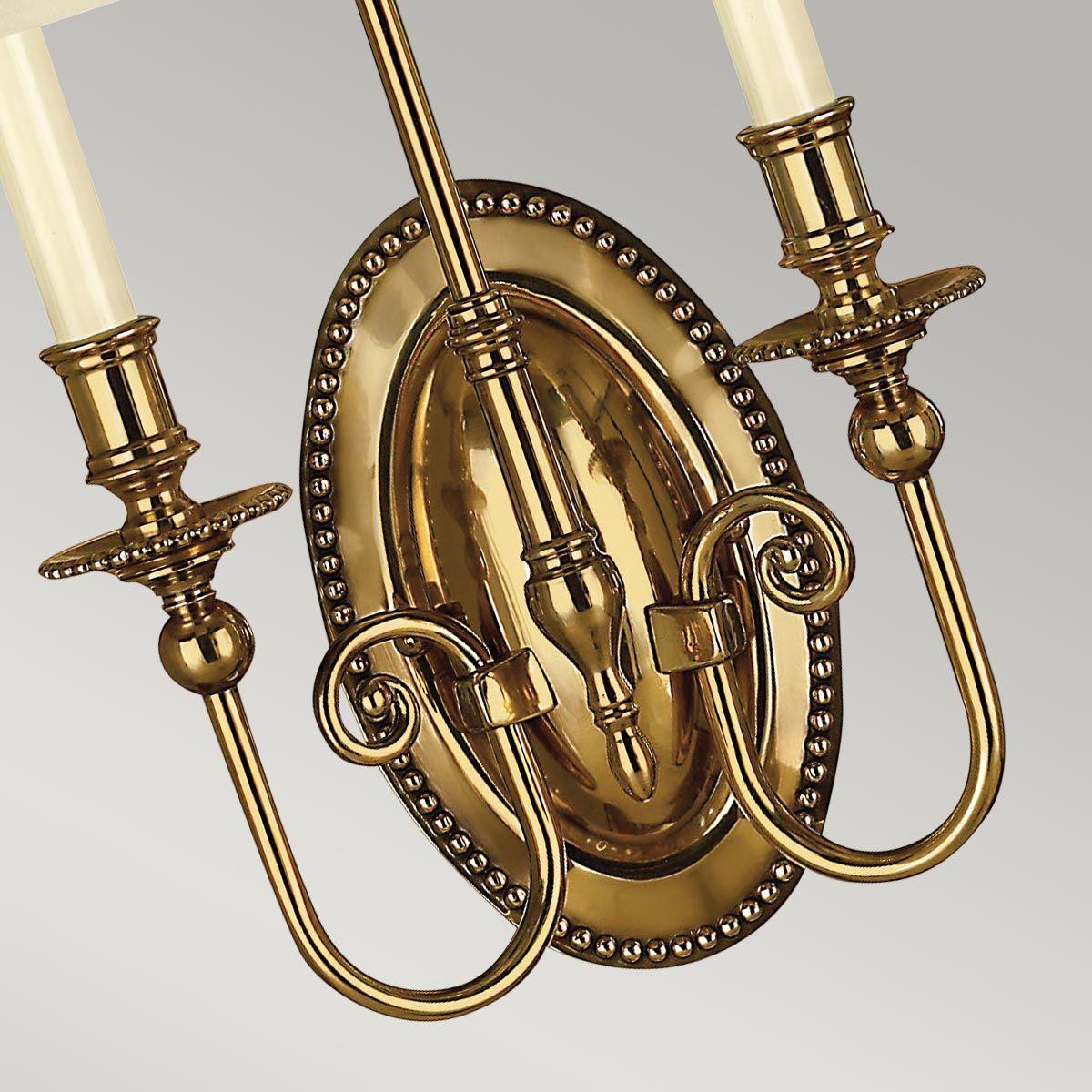 Cambridge in Light Wall Light in Burnished Brass with Ivory Shade