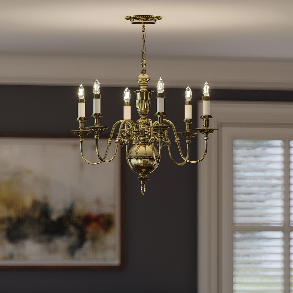 Cambridge In Light Chandelier In Burnished Brass