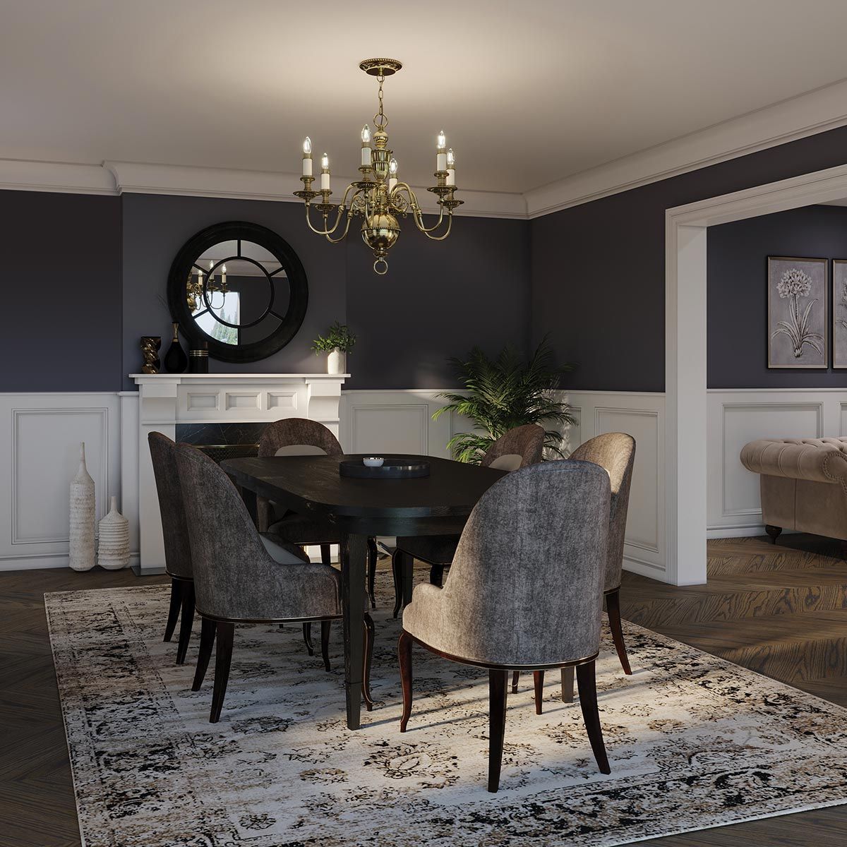 Cambridge In Light Chandelier In Burnished Brass
