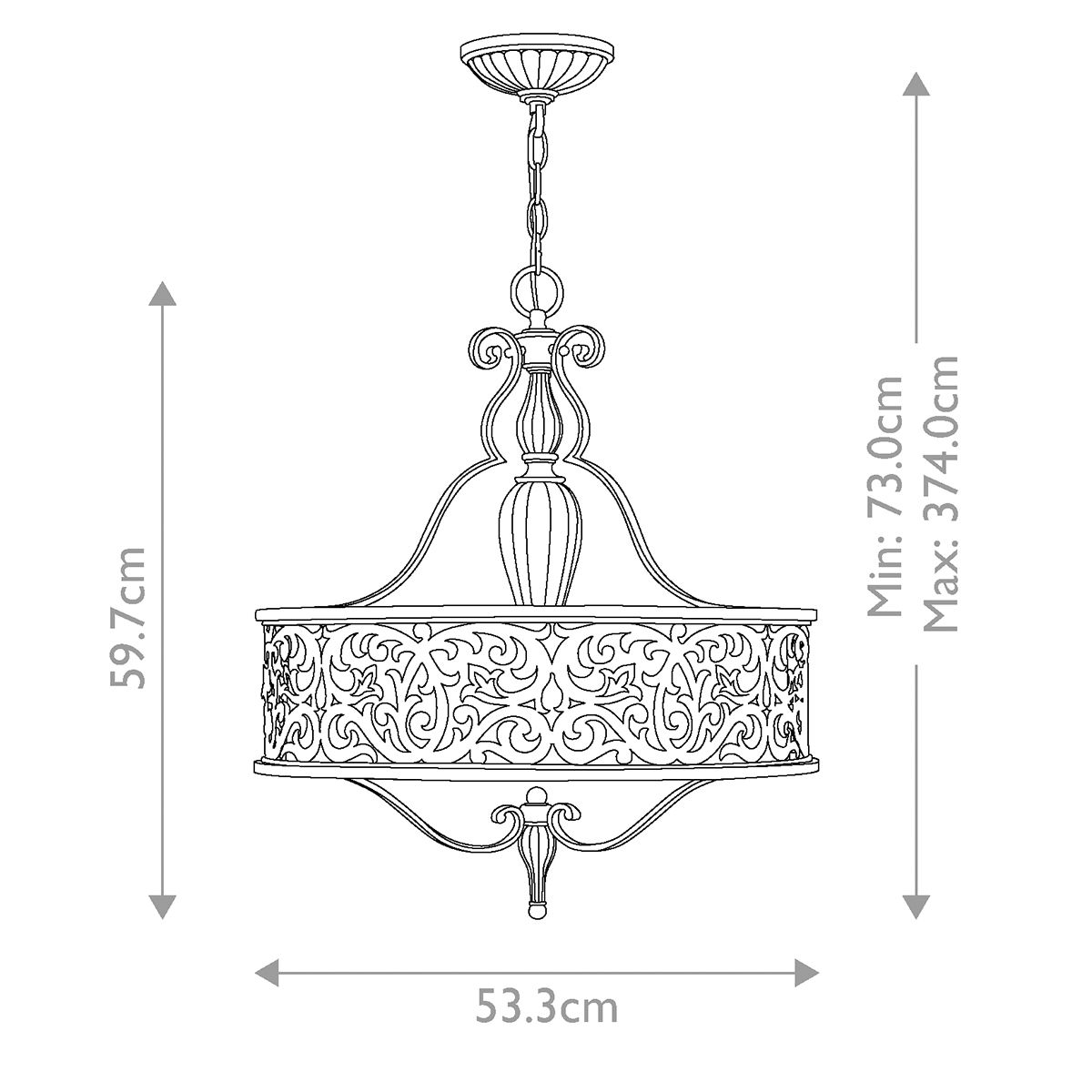 Carabel Light Pendant Chandelier in Brushed Champagne
