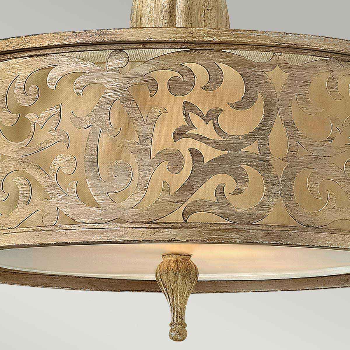 Carabel Light Small Semi-Flush in Brushed Champagne