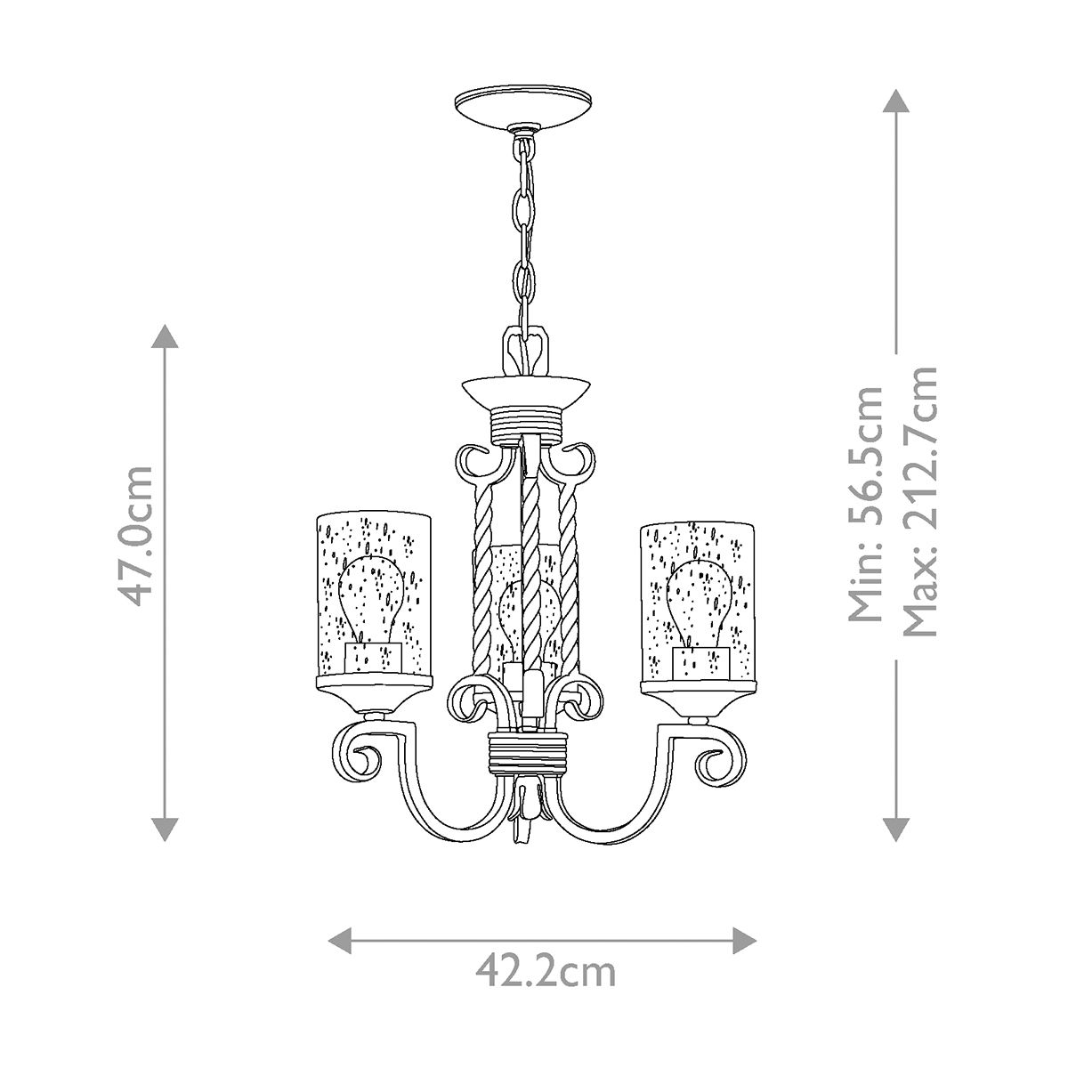 Casa Light Chandelier in Olde Black