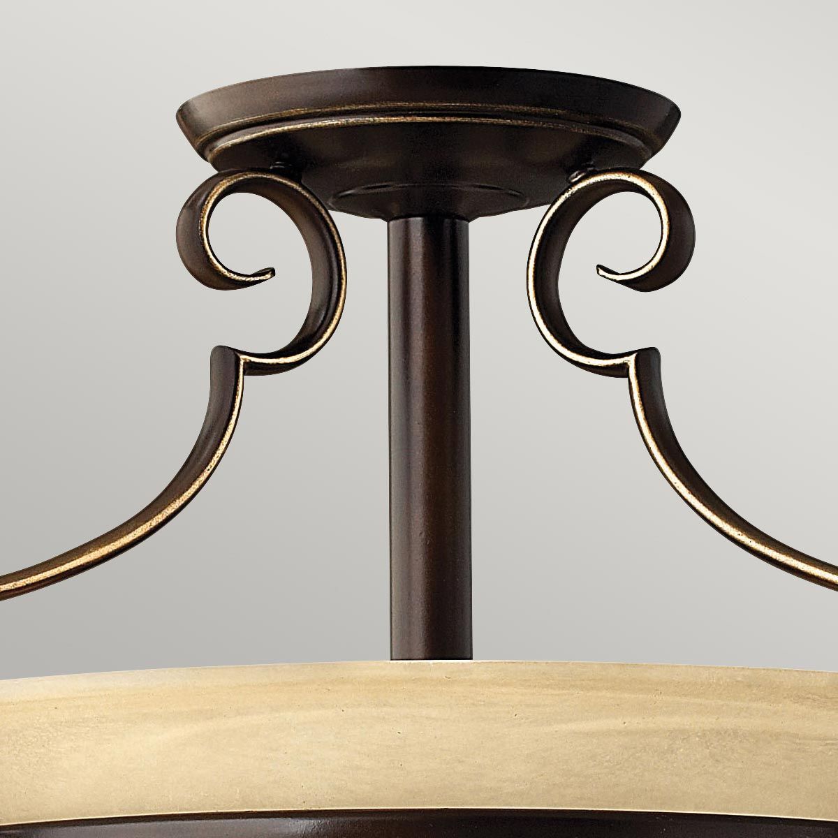 Cello Light Semi-Flush in Antique Bronze